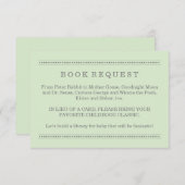 Green Baby Showbuchanfrage Begleitkarte (Vorne/Hinten)