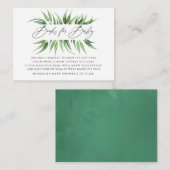 Green Baby Shower Book Request Begleitkarte (Vorne/Hinten)
