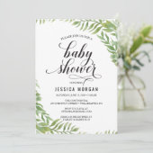 Green Baby Shower Einladung Baby Duschkarte (Stehend Vorderseite)