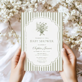 Green Baby Shower Einladung Vorlage Gender Boho