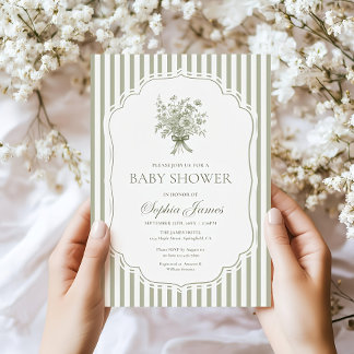 Green Baby Shower Einladung Vorlage Gender Boho