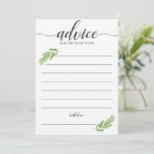 Green Baby Shower Ratschläge für die Mama, Karten (Stehend Vorderseite)