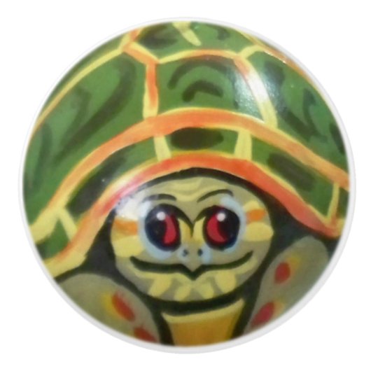 Green Baby Turtle Drawer Door Cabinet Knob Kinder Keramikknauf (Vorderseite)