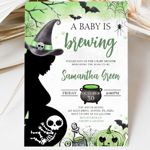 Green Baby wird Halloween Baby Dusche brauen Einladung