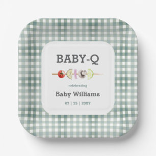 Green Babyque GRILLEN Couple Baby Dusche Pappteller