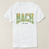 Green BACH Floral Retro Varsity Bridesmaid T-Shirt (Design vorne)