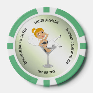 Green Bachelorette des Jahres Memento Pokerchips