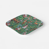 Green Background Christmas Decorative Pattern Pappteller (Gewinkelt)