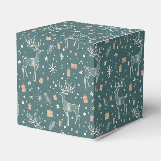 Green background with deer, gift packaging geschenkschachtel (Rückseite)