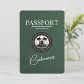 Green Bahamas Passport Save the Date (Stehend Vorderseite)