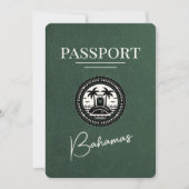 Green Bahamas Passport Save the Date (Vorderseite)