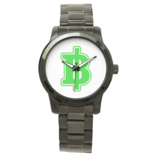 GREEN BAHT SIGN ฿ thailändischer ฿ Armbanduhr