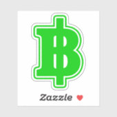 GREEN BAHT SIGN ฿ thailändischer ฿ Aufkleber (Blatt)