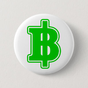 GREEN BAHT SIGN ฿ thailändischer ฿ Button