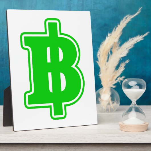 GREEN BAHT SIGN ฿ thailändischer ฿ Fotoplatte (Seite)