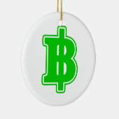 GREEN BAHT SIGN ฿ thailändischer ฿ Keramik Ornament (Rechts)
