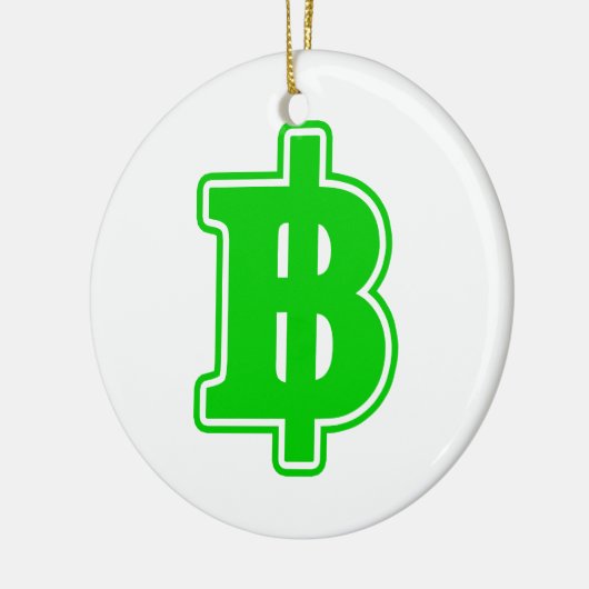 GREEN BAHT SIGN ฿ thailändischer ฿ Keramik Ornament (Links)