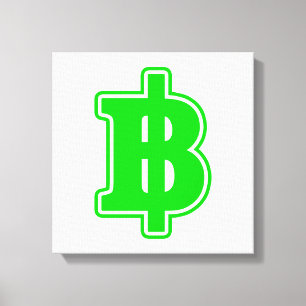 GREEN BAHT SIGN ฿ thailändischer ฿ Leinwanddruck