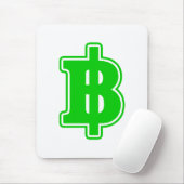 GREEN BAHT SIGN ฿ thailändischer ฿ Mousepad (Mit Mouse)