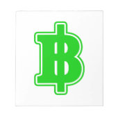 GREEN BAHT SIGN ฿ thailändischer ฿ Notizblock (Vorderseite)
