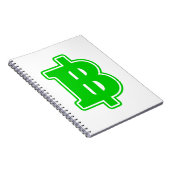 GREEN BAHT SIGN ฿ thailändischer ฿ Notizblock (Rechte Seite)