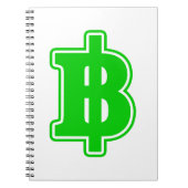 GREEN BAHT SIGN ฿ thailändischer ฿ Notizblock (Vorderseite)