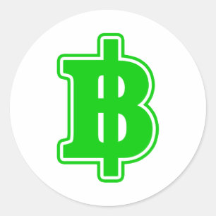 GREEN BAHT SIGN ฿ thailändischer ฿ Runder Aufkleber