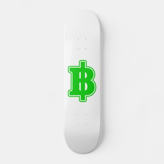 GREEN BAHT SIGN ฿ thailändischer ฿ Skateboard (Vorderseite)