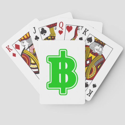 GREEN BAHT SIGN ฿ thailändischer ฿ Spielkarten (Rückseite)