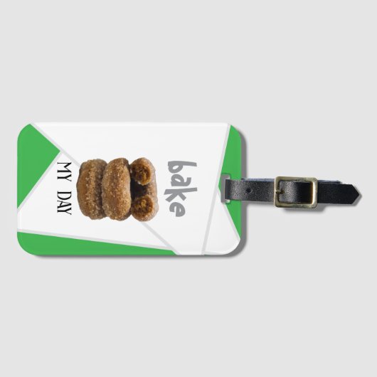 Green Bake My Day Gepäckanhänger (Vorderseite (Horizontal))