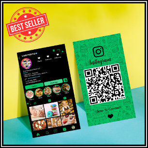 Green Bakery Instagram Chef QR Code Social Media Visitenkarte