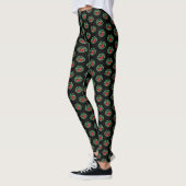 Green Bali Style Evil Gargoyle Open Mouth Tongue Leggings (Links)