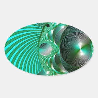 GREEN BALL ABSTRAKT MANDELBOT OVALER AUFKLEBER