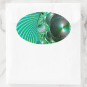 GREEN BALL ABSTRAKT MANDELBOT OVALER AUFKLEBER (Tasche)