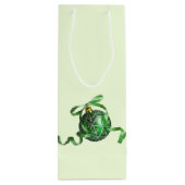 Green Ball Ornament Custom Christmas Weinbeutel Geschenktüte Für Weinflaschen (Rückseite)