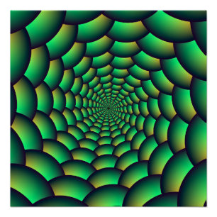 Green Ball Spiral Tunnel Perfect Poster