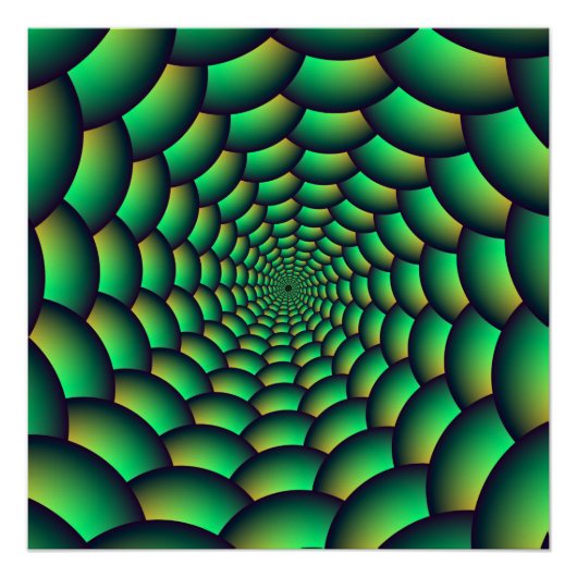 Green Ball Spiral Tunnel Perfect Poster (Vorderseite)