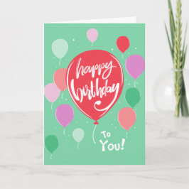 Green Ballons Birthday Card Karte