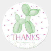 Green Balloon Dog Gunst Sticker (Vorderseite)