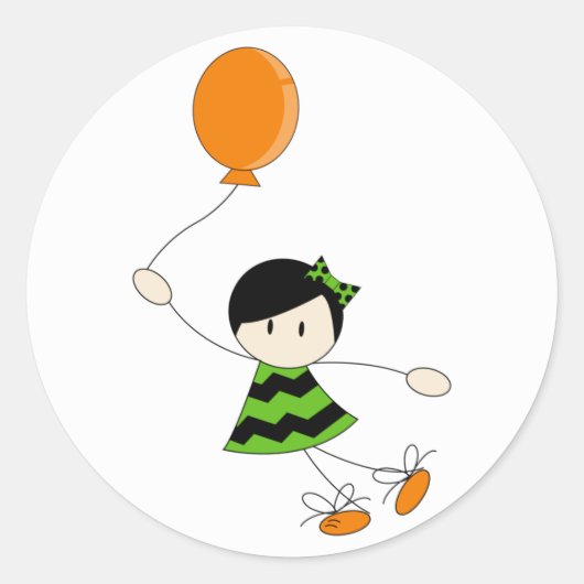 Green Balloon Girl Sticker (Vorderseite)