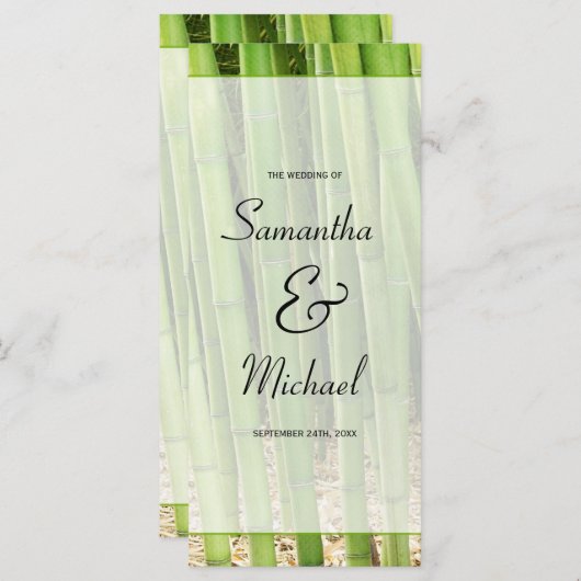 Green Bamboo Asian Wedding Program Programm (Vorne/Hinten)