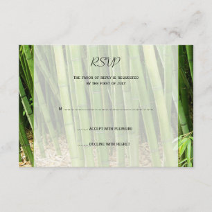 Green Bamboo Asian Wedding Response Card RSVP Karte