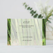 Green Bamboo Asian Wedding Response Card RSVP Karte (Stehend Vorderseite)