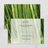 Green Bamboo Asian Wedding Response Card RSVP Karte (Vorne/Hinten)