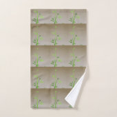 Green Bamboo auf Taupe Tiles Contemporary Badhandtuch Set (Handtuch)