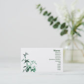 Green Bamboo Business Card Visitenkarte (Stehend Vorderseite)