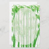 Green Bamboo Floral Stationary Briefpapier (Vorne/Hinten)
