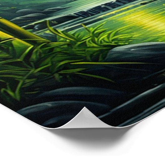 Green Bamboo Haven Poster (Ecke)