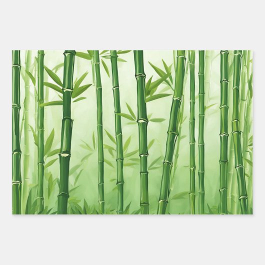 Green Bamboo Jeden Anlaß Geschenkpapier Set (Vorderseite 3)