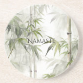 Green Bamboo Mindfulness Yoga Getränkeuntersetzer (Vorne)